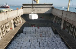 Wood pellets loaded on vessel to be exported Wood pellets ready to export